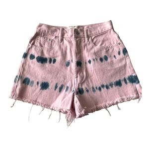Pacsun Womens Jean Shorts 26 Ultra High Rise Vintage Short Button Fly Tie Dye